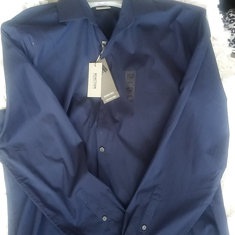 Slim tall Kenneth Cole Navy NWT long Sleeve. Shirt